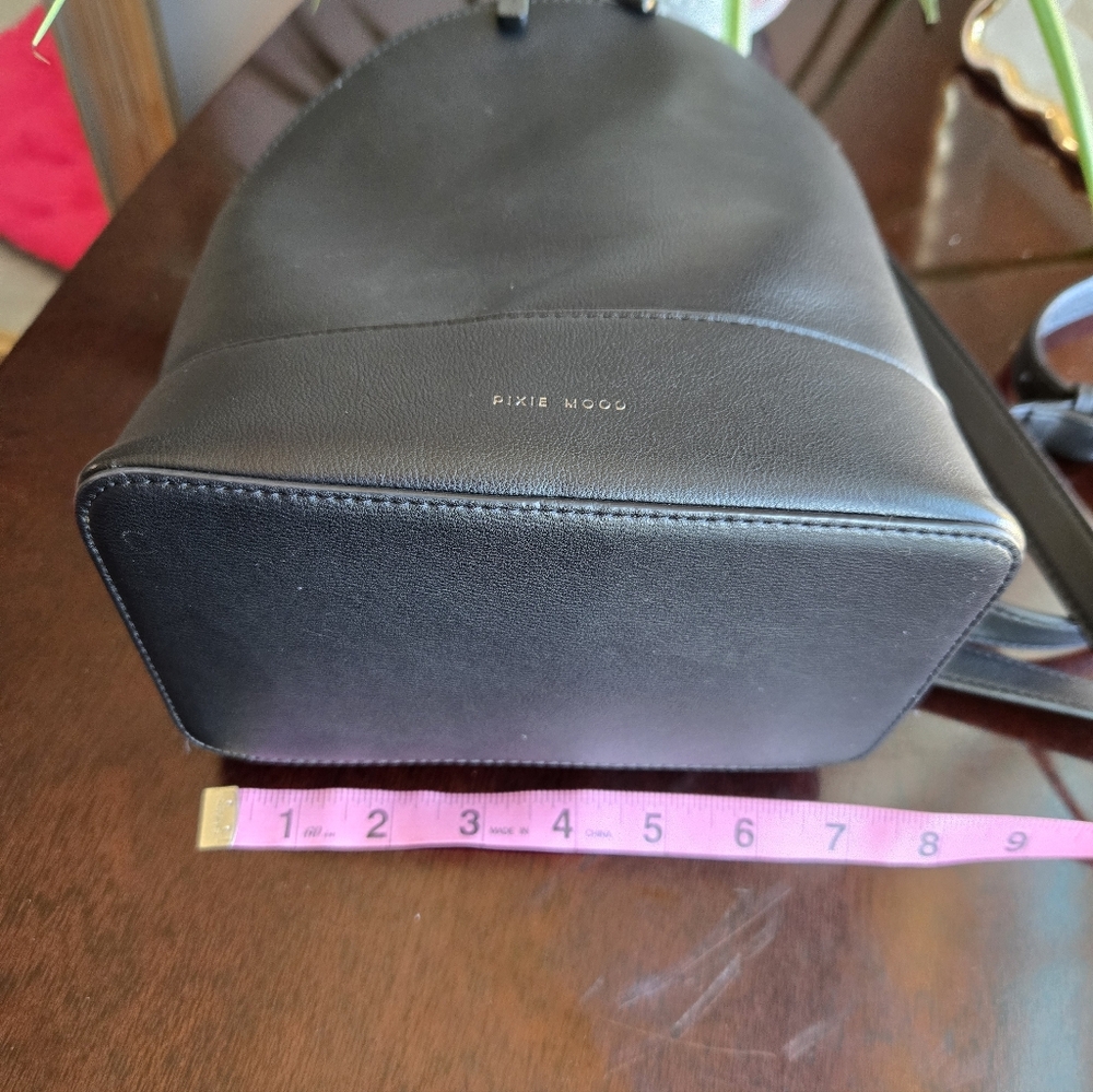 Pixie Mood Black Vegan Leather Convertible Mini Backpack / Crossbody Bag - Picture 6 of 8